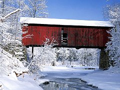 Rustic Bridge in Winter, Northfield Falls, Vermont